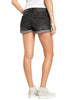 Women's High Waisted Rolled Hem Distressed Jeans Ripped Denim Shorts