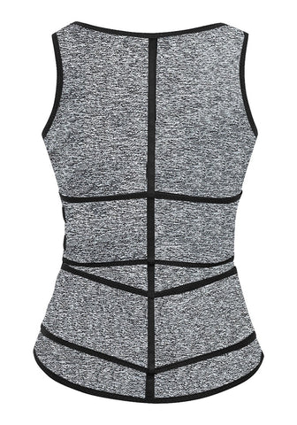 Grey Zip-Up Snap Corset Women's Waist Trainer