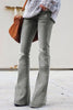 Model wearing Grey Ripped Knee Flared Denim Jeans