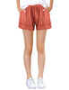 Girls' Orange Casual Loose Elastic High Waist Folded Hem Shorts