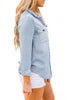 Women's Long Sleeve Collared Shirt Button Down Denim Blouse Tops