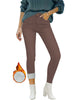 Cappuccino Women's Denim Fleece Mid Waist Thermal Jeggings Warm Trousers Jeans