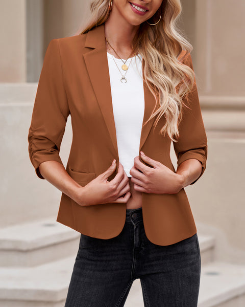LookbookStore Blazers for Women Suit Jackets Dressy 3/4 Sleeve Blazer Business Casual Outfits for Work