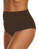 Dark curry High Waist Ruched Swim Bottom