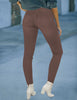 Cappuccino Women's Denim Fleece Mid Waist Thermal Jeggings Warm Trousers Jeans