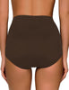 Dark curry High Waist Ruched Swim Bottom