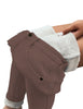 Cappuccino Women's Denim Fleece Mid Waist Thermal Jeggings Warm Trousers Jeans