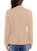 Womens Notched Lapel Pockets Button Work Office Blazer Jacket Suit