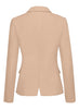 Womens Notched Lapel Pockets Button Work Office Blazer Jacket Suit