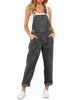 Black Women's Casual Stretch Denim Bib Overalls Pants Pocketed Jeans Jumpsuits