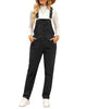 Black Womens Overalls Corduroy Bib Adjustable Straps Fashion Jumpsuit Overall for Women with Pocket