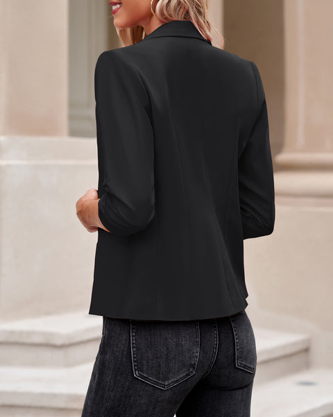 LookbookStore Blazers for Women Suit Jackets Dressy 3/4 Sleeve Blazer Business Casual Outfits for Work