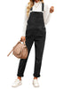 Black Womens Overalls Corduroy Bib Adjustable Straps Fashion Jumpsuit Overall for Women with Pocket