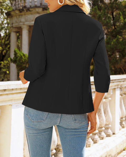 LookbookStore Blazers for Women Suit Jackets Dressy 3/4 Sleeve Blazer Business Casual Outfits for Work