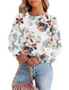 Women's Casual Blouse Crewneck Long Sleeve Flowy Basic Tops Shirt