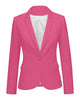 Womens Notched Lapel Pockets Button Work Office Blazer Jacket Suit