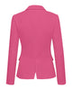 Womens Notched Lapel Pockets Button Work Office Blazer Jacket Suit