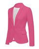 Womens Notched Lapel Pockets Button Work Office Blazer Jacket Suit