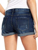 Women's High Waisted Rolled Hem Distressed Jeans Ripped Denim Shorts