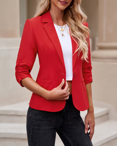 LookbookStore Blazers for Women Suit Jackets Dressy 3/4 Sleeve Blazer Business Casual Outfits for Work