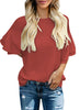 Cranberry Women's Summer Blouse Casual Ruffle 3/4 Sleeve Tops Loose Shirts