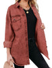 Burnt Ochre Button-Up Oversized Women's Denim Shacket