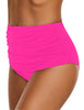Hot Pink  High Waist Ruched Swim Bottom