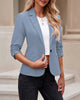 LookbookStore Women's Crop Sleeves Side Pockets Front Button Short Work Office Blazer Coats