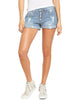 Women's High Waisted Rolled Hem Distressed Jeans Ripped Denim Shorts