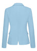 Womens Notched Lapel Pockets Button Work Office Blazer Jacket Suit