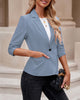 LookbookStore Women's Crop Sleeves Side Pockets Front Button Short Work Office Blazer Coats