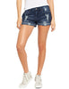 Women's High Waisted Rolled Hem Distressed Jeans Ripped Denim Shorts