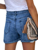 Women's High Waisted Rolled Hem Distressed Jeans Ripped Denim Shorts