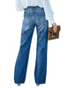 Lapis Longing High Waisted Ripped Flare Jeans for Women Distressed Bell Bottom Jeans Wide Leg Pants