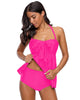Women's Halter Bandeau Self-Tied Tankini Set Two Pieces Swimsuits