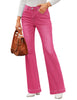Pink Mid-Waisted Stretchable Straight Leg Denim Jeans