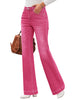 Pink Mid-Waisted Stretchable Straight Leg Denim Jeans