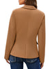 Womens Notched Lapel Pockets Button Work Office Blazer Jacket Suit