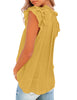 Women's Casual V Neck Tops Ruffle Flutter Shirt Cap Sleeve Blouse