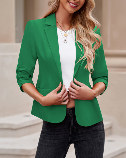 LookbookStore Blazers for Women Suit Jackets Dressy 3/4 Sleeve Blazer Business Casual Outfits for Work