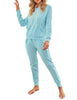 LookbookStore Women's Cozy Tie Dye Printed Knit Loungewear Two Piece Sweatsuits Long Joggers Pajamas Set