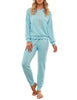 LookbookStore Women's Cozy Tie Dye Printed Knit Loungewear Two Piece Sweatsuits Long Joggers Pajamas Set