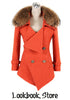 Detachable Faux Fur Collar Coat - Orange ,  - Lookbook Store, Lookbook Store  - 9-
