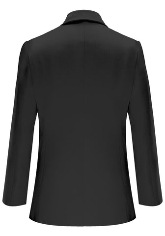 Black Notch Lapel Single-Button Blazer