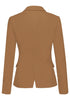 Back view of brown back-slit notched lapel blazer