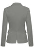 Back view of dark grey back-slit notched lapel blazer's image