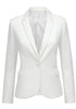 Front view of white back-slit notched lapel blazer's 3D image