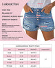 Women Summer High Waisted Sewn Cuffed Hem Buttons Denim Jean Shorts