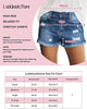 Women Summer High Waisted Sewn Cuffed Hem Buttons Denim Jean Shorts