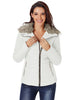 Women's Faux Fur Hooded Zip Quilted Puffer Jacket Lapel Parka Coat
